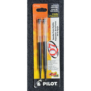 Pilot Q7 Gel Needle Point Pen Refill 77245 Black Ink Fine Point 2 Pack